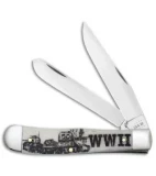 Case Knives WWII Trapper Embellished Smooth Natural Bone (6254 SS) - 50950