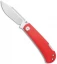 Kansept Knives Swan Wedge Lockback Knife Red G-10 (2.5" Stonewash)