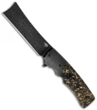 Bestech Knives Jason Clark Spanish Tip Razor Knife Copper Shred CF (3.75" Black)