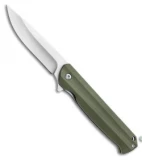 Buck Langford Liner Lock Knife Green G-10 (3.375" Satin) 0251GRS