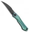 Bestech Knives Ivy Frame Lock Front Flipper Green Ti (3" Black)
