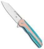 Kansept Knives Shard Frame Lock Knife Green Ti/Copper (3.5" Satin)