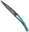 Deejo Python 37g Wave Ultra-Light Frame Lock Knife Turquoise (3.75" Black)
