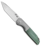 Kansept Knives Warrior Tanto Frame Lock Knife Green Micarta/Ti (3.46" Satin)