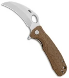 Honey Badger Knives Large Flipper Hawkbill Tan FRN (3.375" Satin) HB1102