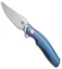 Bestech Knives Ghost Frame Lock Knife Blue Titanium (3.6" Stonewash) BT1905B