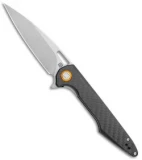 Artisan Cutlery Archaeo Liner Lock Flipper Knife Black CF (3.75" Stonewash)