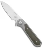 Liong Mah Design Zulu Frame Lock Knife Green Micarta/Ti (3.25" Satin)