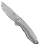MKM Voxnaes Timavo Liner Lock Knife Tumbled Ti (2.87" Stonewash)