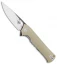 Bestech Knives Muskie Liner Lock Knife Beige G10 (4" Black/Satin)