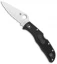 Spyderco Endela Lightweight Lockback Knife Black FRN (3.41" Satin Serr) C243SBK