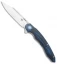 Bestech Knives Fanga Liner Lock Flipper Knife CF/Blue G-10 (4" Satin)