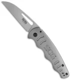 SOG Escape Sheepsfoot Frame Lock Knife Silver (3" Satin)