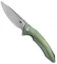 Bestech Knives Ornetta Frame Lock Knife Green Ti (3.6" Stonewash) BT1811B
