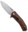 LionSteel KUR Flipper Liner Lock Knife Santos Wood (3.43" Stonewash)