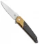 Amare Knives Pocket Peak Liner Lock Knife Gold/Carbon Fiber (3.5" Satin)