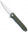 Artisan Cutlery Small Shark Liner Lock Knife OD Green G-10 (3" Stonewash)