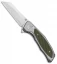 Artisan Cutlery Megahawk Liner Lock Knife Gray/Green G-10 (3.9" Stonewash)