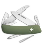 Swiza D06 Button Lock Swiss Pocket Knife OD Green (2.75" Mirror)