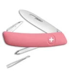 Swiza J02 Junior Button Lock  Swiss Pocket Knife Pink (2.75" Satin)