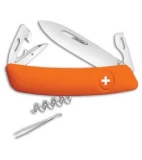 Swiza J02 Junior Button Lock  Swiss Pocket Knife Orange (2.75" Satin)