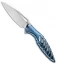 Rike Knife Thor6 Frame Lock Flipper Knife Blue Titanium (3.25" Satin)