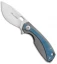 Viper Knives Voxnaes Lille Knife Gray/Blue Ti (2.5" Satin M390) V5962TIBL