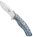 V Nives Atmosphere Frame Lock Knife Blue Titanium (3.3" Satin)