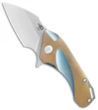 Bestech Knives Goblin Frame Lock Knife Bronze/Blue Titanium (2" Satin) 1711B