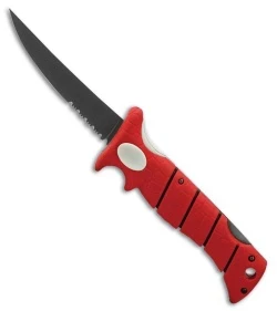 Bubba Blade Lucky Lew Lockback Knife Red Rubber (5" Black Serr)
