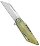 HEAdesigns Wingman Flipper Frame Lock Knife Gold Titanium (3.5" Two-Tone)