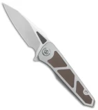 Maxace Knives Lanius Frame Lock Knife Brown G-10 (3.3" Stonewash) ML03