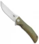 Bestech Knives Scimitar Liner Lock Knife OD Green G-10 (3.75" Satin)