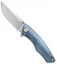 Bestech Knives Dolphin Frame Lock Knife Blue Titanium (3.375" Stonewash)