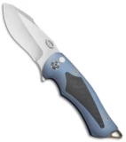 Greg Lightfoot Custom Outlaw Flipper Knife Carbon Fiber/Blue Ti (3.1" Satin)