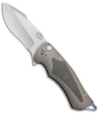 Greg Lightfoot Custom Outlaw Flipper Knife Carbon Fiber/Bronze Ti (3.1" Satin)