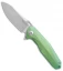 Rike Knife 1504A Frame Lock Flipper Knife Green Titanium (3.75" M390 Bead Blast)