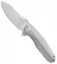 Rike Knife 1504A Frame Lock Flipper Knife Gray Titanium (3.75" M390 Bead Blast)