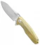 Rike Knife 1504A Frame Lock Flipper Knife Gold Titanium (3.75" M390 Bead Blast)