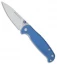 Real Steel H6 Elegance Liner Lock Knife Blue G-10 (3.75" Satin) RS7612