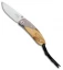 LionSteel Mini Titanium Bolster Olivewood Folding Knife (2.375" Satin) 8200 UL