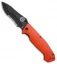 Burnside Knives Cabrillo Liner Lock Knife Orange G-10 (4" Black Serr)