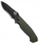 Burnside Knives Cabrillo Liner Lock Knife OD Green G-10 (4" Black Serr)