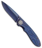 Tec-X Harley-Davidson TK-B Framelock Knife Blue (3.375 Blue Stonewash) 52121