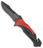 Boker Fire Chief Liner Lock Knife Red/Black (4.5" Black Serr) 01LL313