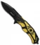 Boker Plus Savior 3 Liner Lock Knife Black/Yellow (3.3" Black Serr) 01BO322