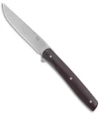 Brad Zinker Custom Knives Mini Flipper Liner Lock Knife Brown Micarta (3" SW)