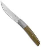 Brad Zinker Custom Knives Persian Front Flipper Knife Green Micarta (3.75" SW)