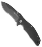 Dendra Tiger Jump Flipper Folding Knife (3.75" Black Plain)