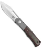 KM Designs Custom Slim Sliplock Frame Lock Knife Ti/Red  G-10/CF (3" Satin)
